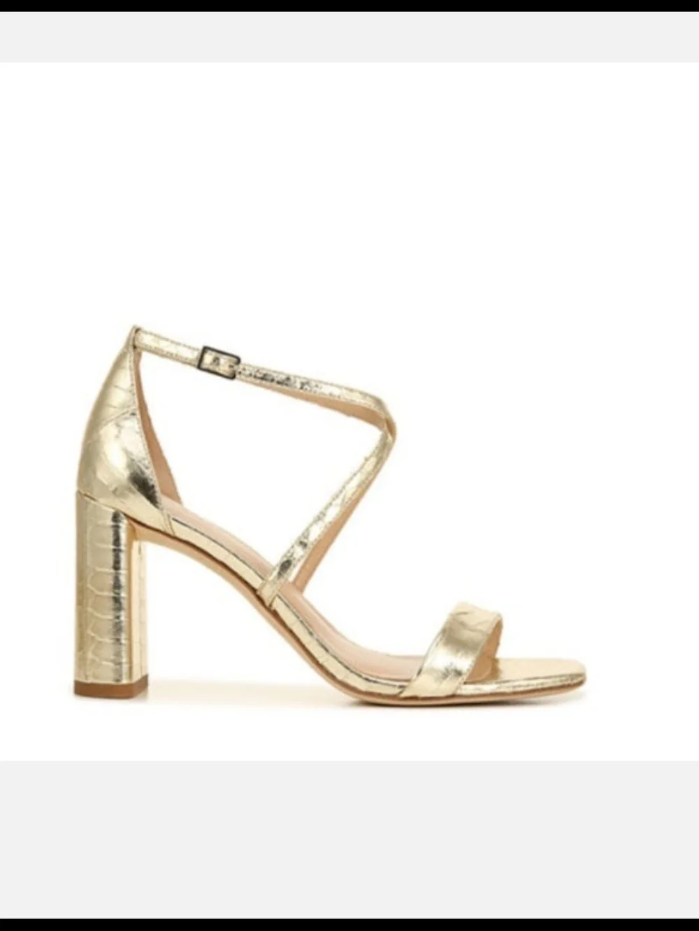 Via Spiga Sabinne Snake- Embossed Block Heel Sandal